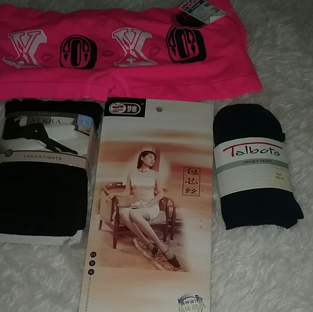 XL underwear pink,Navy sz m ,Blk thighs sz large